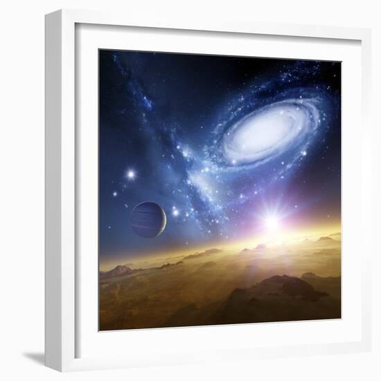 Colliding Galaxies, Artwork-Detlev Van Ravenswaay-Framed Premium Photographic Print