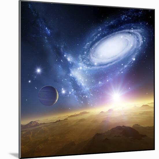 Colliding Galaxies, Artwork-Detlev Van Ravenswaay-Mounted Premium Photographic Print