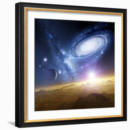 Colliding Galaxies, Artwork-Detlev Van Ravenswaay-Framed Premium Photographic Print