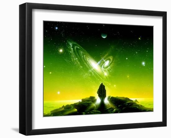 Colliding Galaxies Seen From An Alien Planet-Detlev Van Ravenswaay-Framed Photographic Print