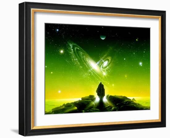 Colliding Galaxies Seen From An Alien Planet-Detlev Van Ravenswaay-Framed Photographic Print