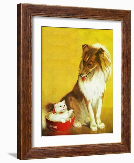 Collie and Kitten - Child Life-Jack Murray-Framed Giclee Print