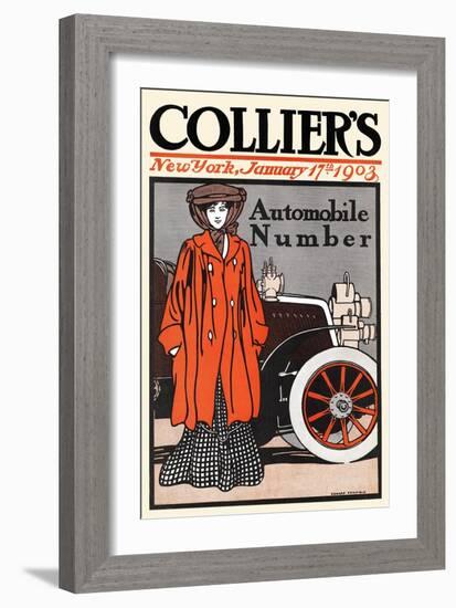 Collier's Automobile Number, New York, January 17th, 1903-Edward Penfield-Framed Art Print