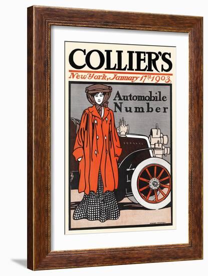 Collier's Automobile Number, New York, January 17th, 1903-Edward Penfield-Framed Art Print