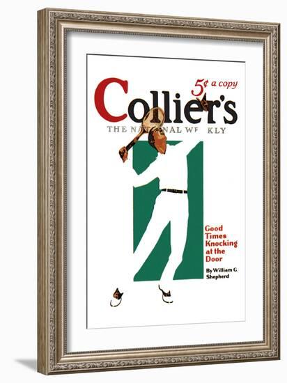 Collier's: Good Times Knocking at the Door-null-Framed Premium Giclee Print