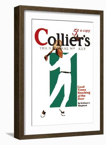 Collier's: Good Times Knocking at the Door-null-Framed Premium Giclee Print