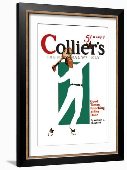 Collier's: Good Times Knocking at the Door-null-Framed Art Print