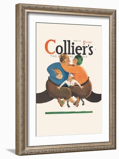 Collier's National Weekly, Referee in the Middle-null-Framed Art Print