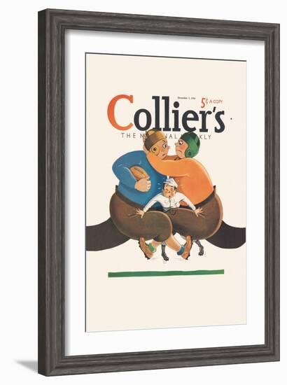 Collier's National Weekly, Referee in the Middle-null-Framed Art Print