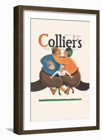 Collier's National Weekly, Referee in the Middle-null-Framed Art Print