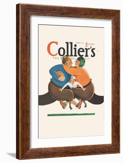 Collier's National Weekly, Referee in the Middle-null-Framed Art Print