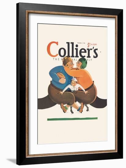 Collier's National Weekly, Referee in the Middle-null-Framed Art Print