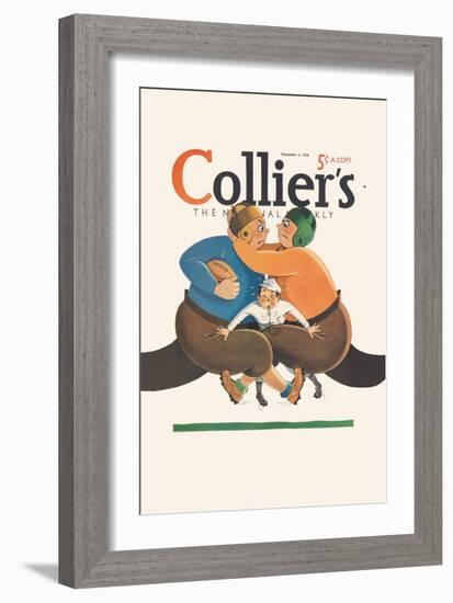 Collier's National Weekly, Referee in the Middle-null-Framed Art Print