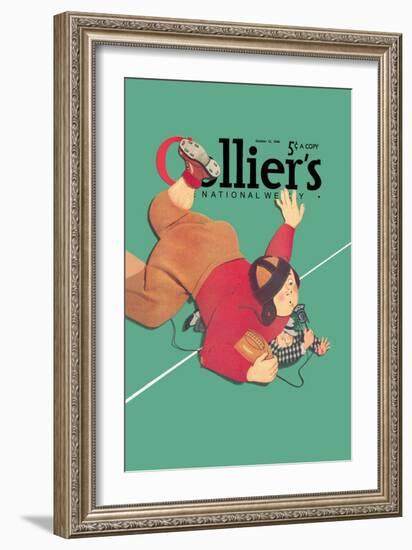 Collier's National Weekly, When the Press Get Tackled-null-Framed Art Print