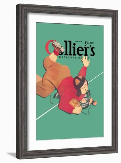 Collier's National Weekly, When the Press Get Tackled-null-Framed Art Print