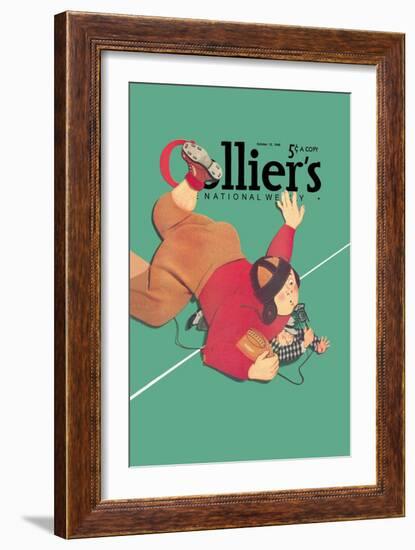 Collier's National Weekly, When the Press Get Tackled-null-Framed Art Print