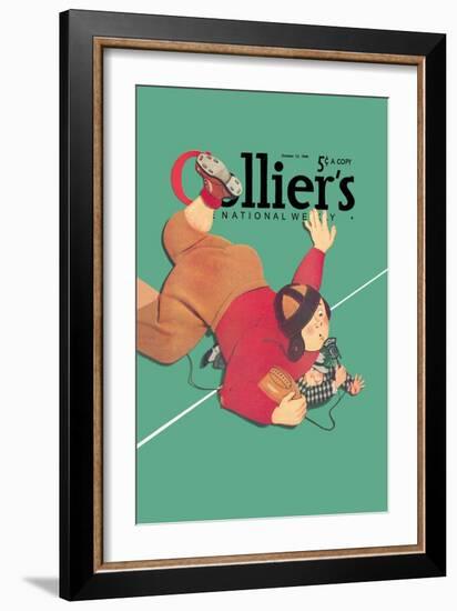 Collier's National Weekly, When the Press Get Tackled-null-Framed Art Print