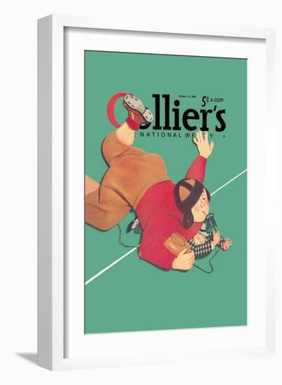 Collier's National Weekly, When the Press Get Tackled-null-Framed Art Print