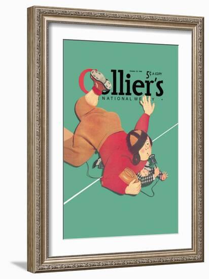 Collier's National Weekly, When the Press Get Tackled-null-Framed Art Print