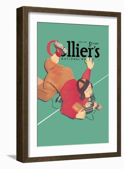 Collier's National Weekly, When the Press Get Tackled-null-Framed Art Print