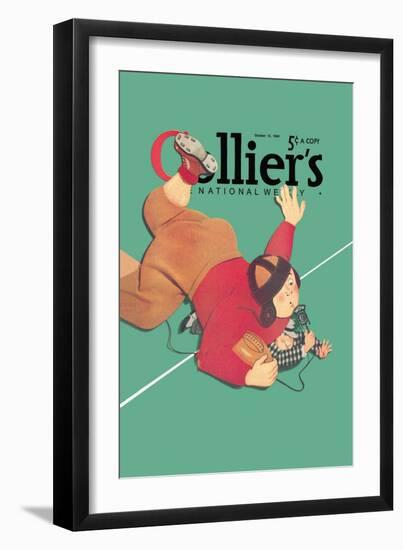 Collier's National Weekly, When the Press Get Tackled-null-Framed Art Print