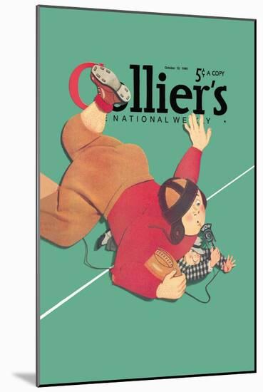 Collier's National Weekly, When the Press Get Tackled-null-Mounted Art Print