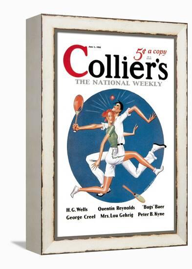 Collier's: Tennis Collision-null-Framed Stretched Canvas