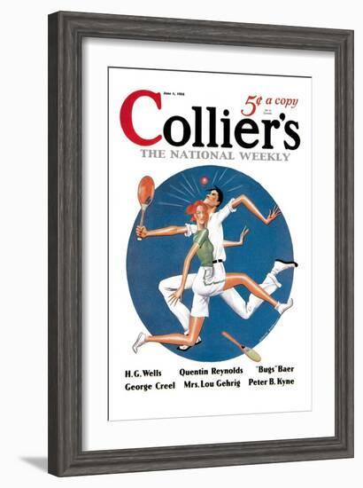 Collier's: Tennis Collision-null-Framed Art Print