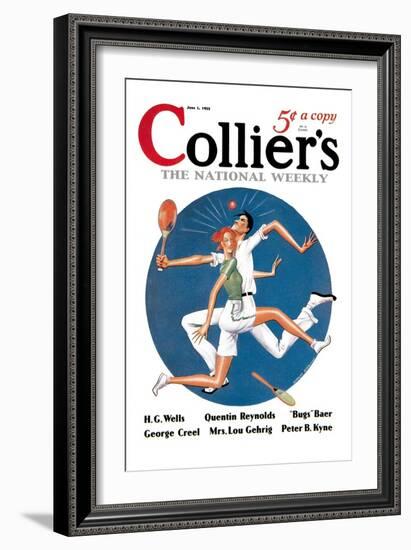 Collier's: Tennis Collision-null-Framed Art Print