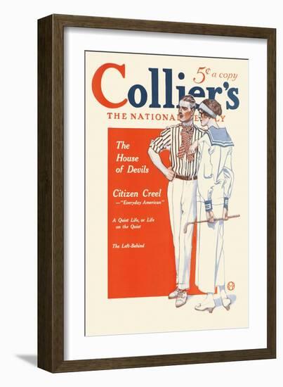 Collier'S, the National. the House of Devils.-Edward Penfield-Framed Art Print