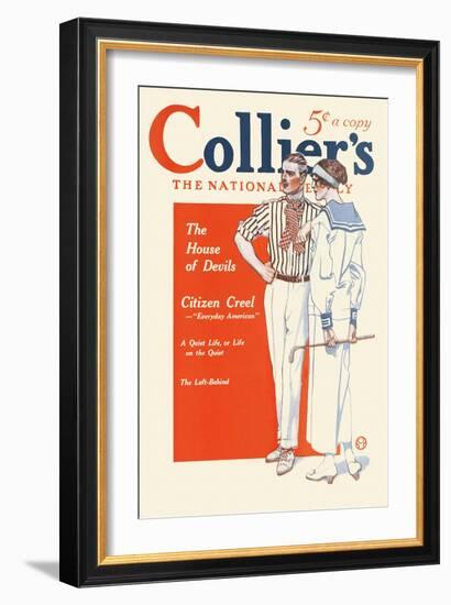 Collier'S, the National. the House of Devils.-Edward Penfield-Framed Art Print