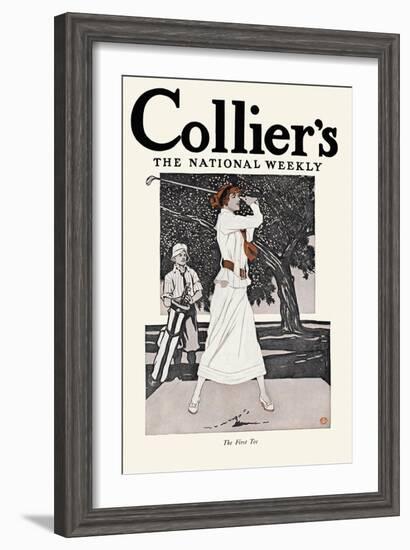 Collier'S, the National Weekly, the First Tee-Edward Penfield-Framed Art Print