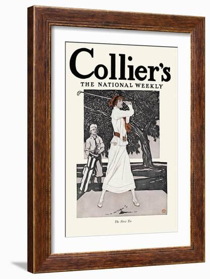 Collier'S, the National Weekly, the First Tee-Edward Penfield-Framed Art Print