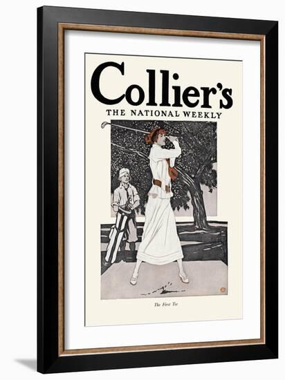 Collier'S, the National Weekly, the First Tee-Edward Penfield-Framed Art Print