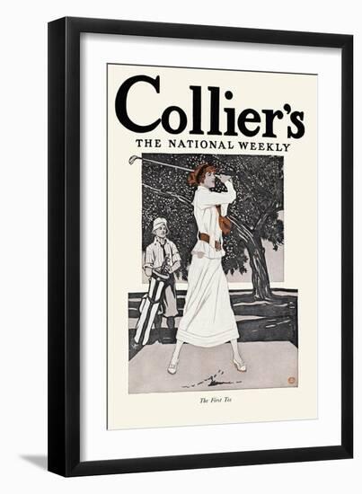Collier'S, the National Weekly, the First Tee-Edward Penfield-Framed Art Print