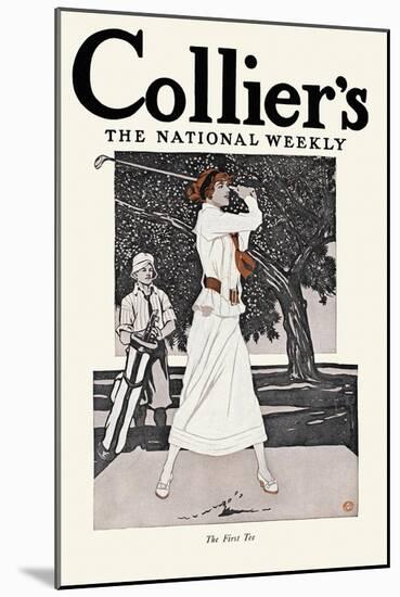 Collier'S, the National Weekly, the First Tee-Edward Penfield-Mounted Art Print