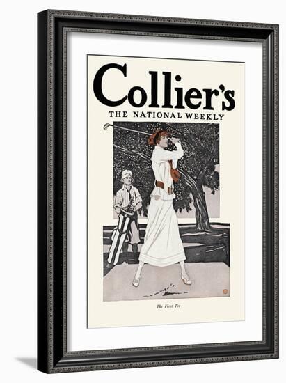 Collier'S, the National Weekly, the First Tee-Edward Penfield-Framed Art Print