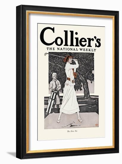 Collier'S, the National Weekly, the First Tee-Edward Penfield-Framed Art Print