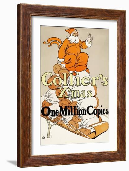 Collier's X'Mas, One Million Copies-Edward Penfield-Framed Art Print