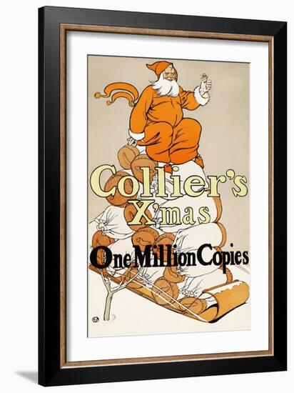 Collier's X'Mas, One Million Copies-Edward Penfield-Framed Art Print