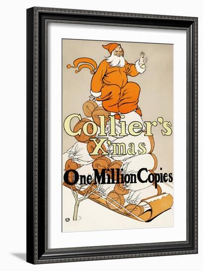 Collier's X'Mas, One Million Copies-Edward Penfield-Framed Art Print