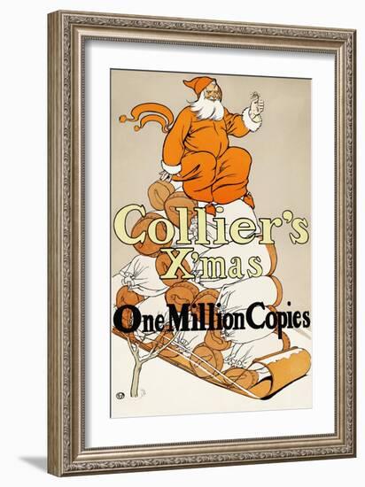 Collier's X'mas, One Million Copies-Edward Penfield-Framed Art Print