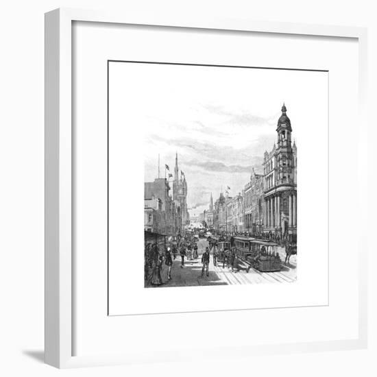 Collins Street Looking East, Melbourne, Victoria, Australia, 1886-JR Ashton-Framed Giclee Print