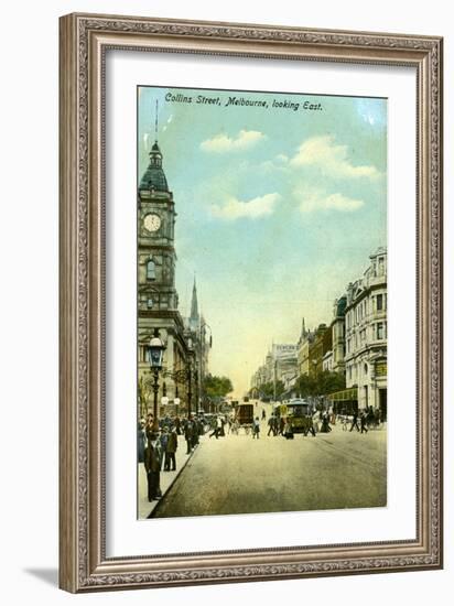 Collins Street, Looking East, Melbourne, Victoria, Australia, C1900s-null-Framed Giclee Print