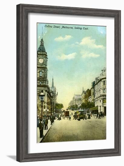 Collins Street, Looking East, Melbourne, Victoria, Australia, C1900s-null-Framed Giclee Print