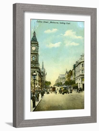 Collins Street, Looking East, Melbourne, Victoria, Australia, C1900s-null-Framed Giclee Print