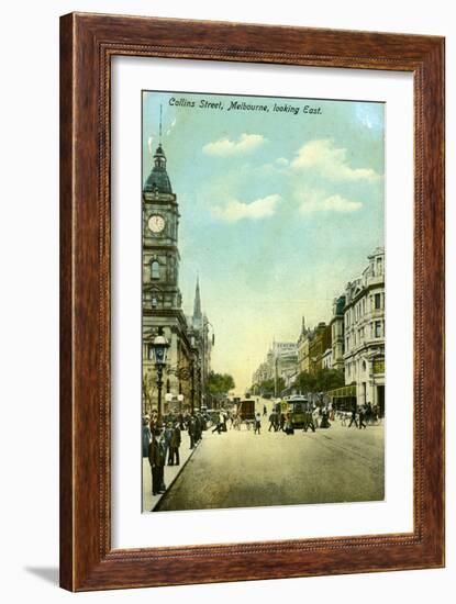 Collins Street, Looking East, Melbourne, Victoria, Australia, C1900s-null-Framed Giclee Print