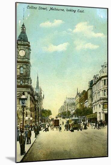 Collins Street, Looking East, Melbourne, Victoria, Australia, C1900s-null-Mounted Giclee Print