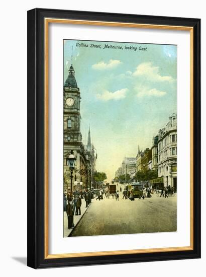 Collins Street, Looking East, Melbourne, Victoria, Australia, C1900s-null-Framed Giclee Print