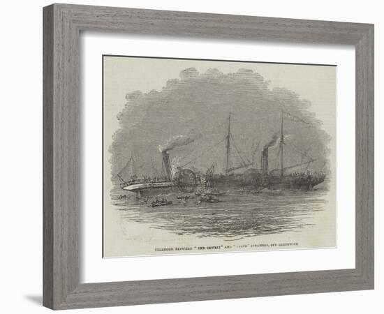 Collision Between The Orwell and Sylph Steamers, Off Greenwich-null-Framed Giclee Print